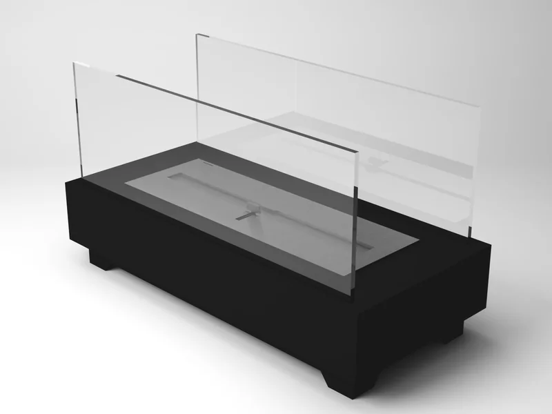 Lareira Design Collection Nero 2000 LSD-2000-AN da Somer em ambiente de sala de estar ampla de alto padrão com paleta escura