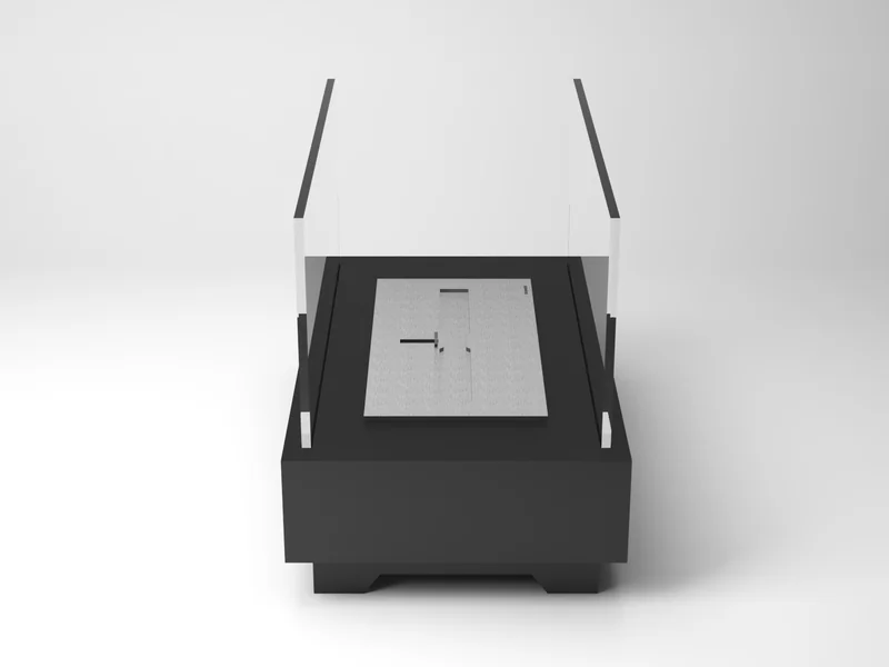 Lareira Design Collection Nero LSD-1500-AN da Somer em ambiente de sala de estar de alto padrão com paleta escura