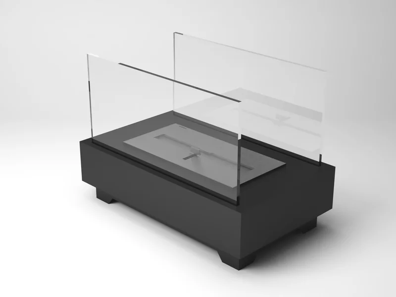 Lareira Design Collection Nero LSD-1500-AN da Somer em ambiente de sala de estar de alto padrão com paleta escura