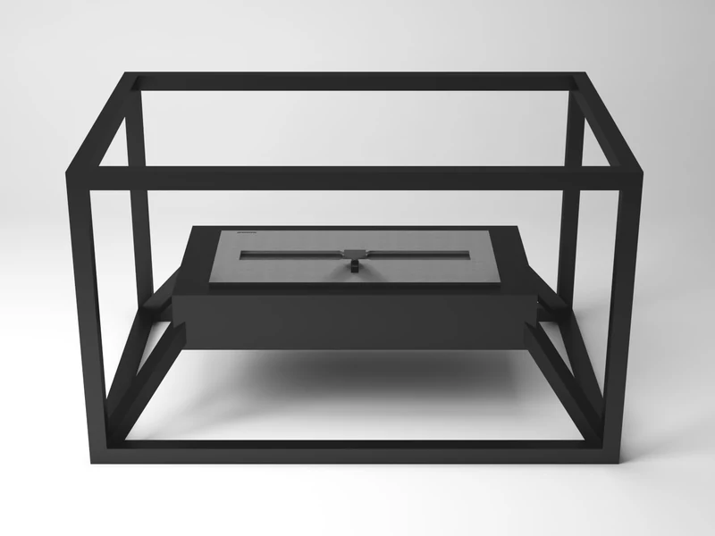 Lareira ecológica Loft 1500 LSL-1500-AP da Somer em espaço gourmet ao ar livre, ideal para áreas de convívio externas com churrasqueira