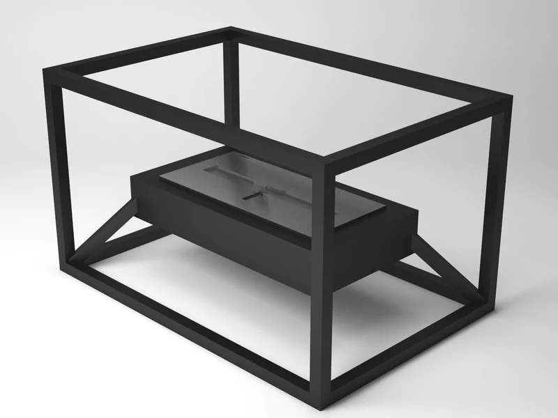 Lareira ecológica Loft 1500 LSL-1500-AP da Somer indicada para varanda coberta, pergolado ou área externa coberta
