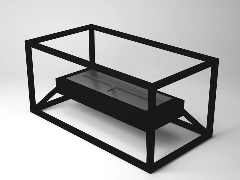 Lareira Loft 2000 LSL-2000-AP da Somer indicada para deck residencial e jardim com paisagismo, frame estrutural geométrico em aço inox 304