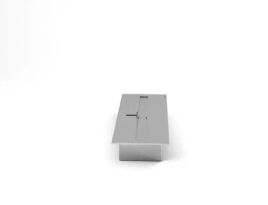 Queimador ecológico Premium QS-2000 QS-2000-A da Somer em vista frontal, corpo retangular linear de 50 cm em aço inox 304 com tampa deslizante tipo guilhotina