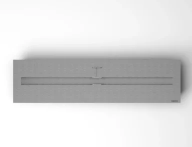Detalhe da tampa tipo guilhotina do queimador QS-3000 QS-3000-A da Somer em aço inox 304 com puxador central, controle de chama por deslizamento