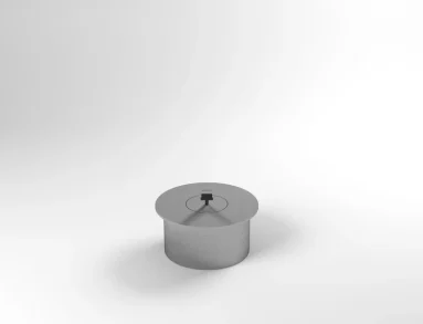 Queimador Ecológico Round QSR-1000 Somer: perspectiva evidenciando o diâmetro externo de 18 cm e a altura de 10 cm