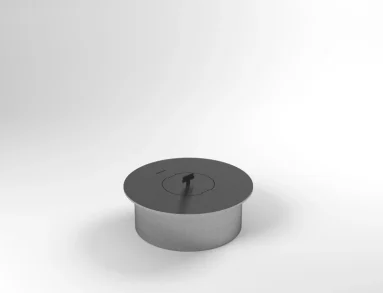 Queimador Ecológico Round QSR-2000 Somer: perfil lateral evidenciando a altura de 10 cm e o diâmetro interno de ⌀20 cm