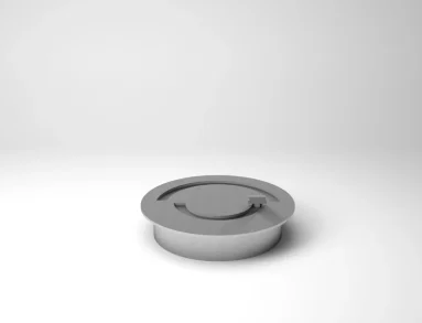 Queimador Ecológico Round QSR-3500 Somer: vista frontal da câmara circular de ⌀35 cm em aço inox 304