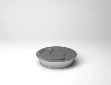 Queimador Ecológico Round QSR-3500 Somer: perspectiva evidenciando o diâmetro externo de 35 cm e a altura de 8,5 cm